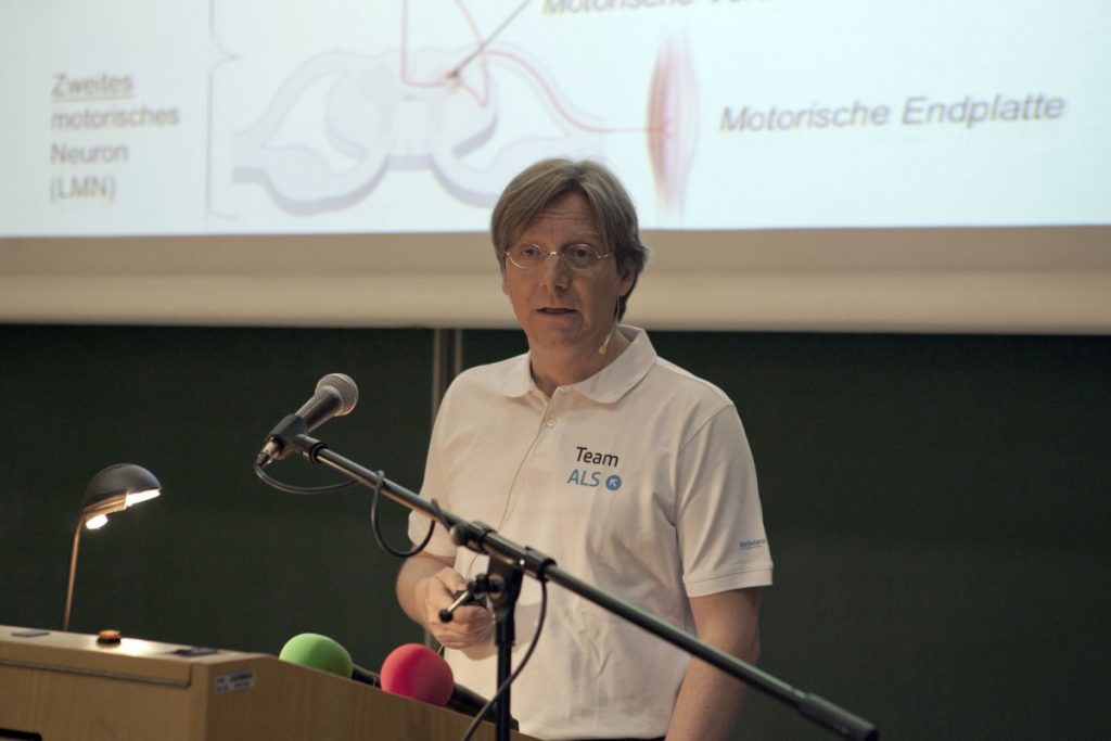 Prof. Dr. Thomas Meyer erläuterte aktuelle Studien der ALS-Ambulanz an der Charité.